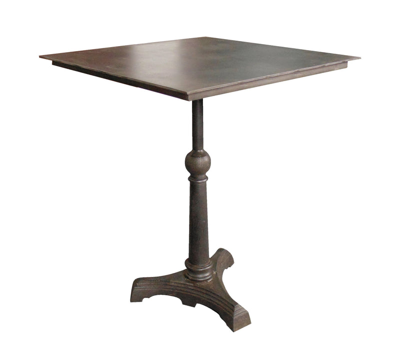 30" Iron Square Pedestal End Table - Brown