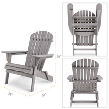 Load image into Gallery viewer, Wood Lounge Patio Chair for Garden Outdoor Wooden Folding Adirondack Chair Set of 2 Solid Cedar Wood Lounge Patio Chair for Garden, Lawn, Backyard,
