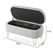 Load image into Gallery viewer, Upholstered Oval Storage Bench For Living Room
