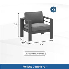 Load image into Gallery viewer, Modern All-Weather Patio Armchairs With Thick Cushions (Set of 2)
