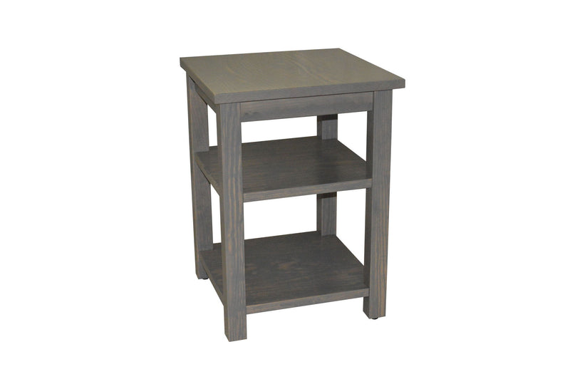 28" Solid Wood Nightstand - Gray