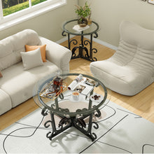 Load image into Gallery viewer, 3 Piece Coffee Table Set With Tempered Glass Surface - Black
