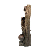 Load image into Gallery viewer, Decorative 3 Tier Tree Trunk Fountain With Lights And Pump - Brown
