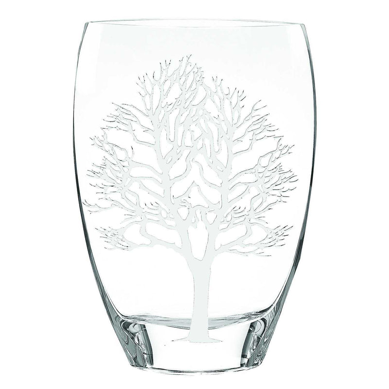 Tree Of Life Oval Free Table Vase - Clear / White