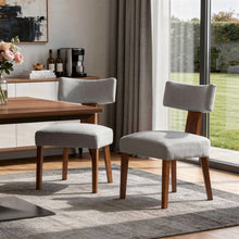 Load image into Gallery viewer, Linen Solid Wood Dining Side Chairs (Set of 2) - Gray / Brown
