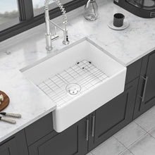 Load image into Gallery viewer, Elegant Farmhouse Apron Front Ceramic Single Bowl, Kitchen Basin
