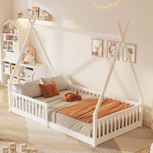 Load image into Gallery viewer, House Shaped Design Bed With Fence
