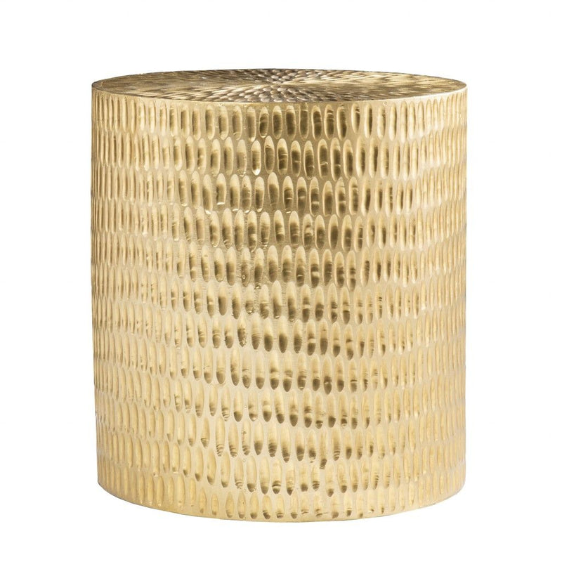 Manufactured Wood Solid Wood Round End Table - Gold