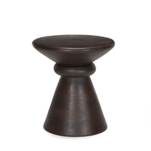 Load image into Gallery viewer, Solid Wood Round Pedestal End Table - Dark Brown
