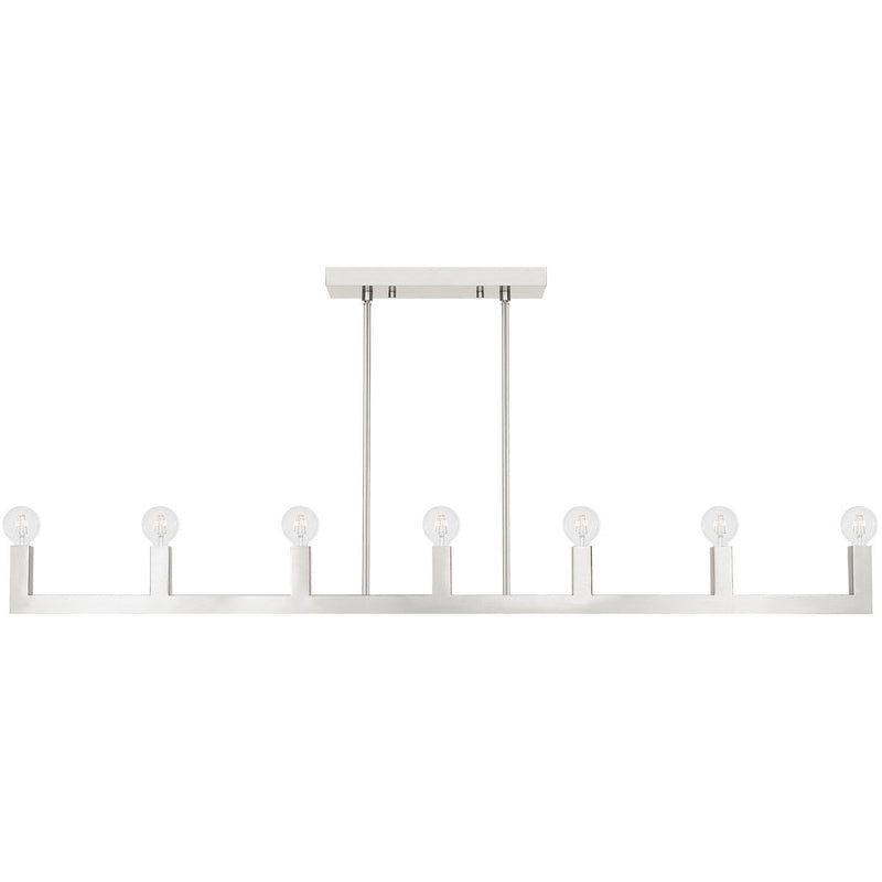 17" Seven Light Dimmable Chandelier With Shades - Nickel