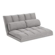 Load image into Gallery viewer, 45" Futon Convertible Sleeper Loveseat And Toss Pillows - Gray
