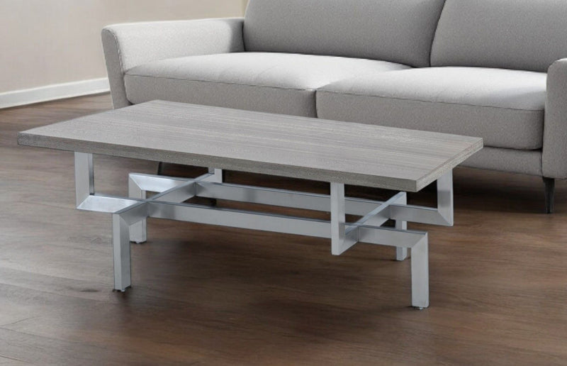 Stainless Steel Coffee Table - Gray And Silver
