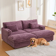 Load image into Gallery viewer, Oversized Double Chaise Lounge Sofa Bed With USB Ports And Cup Holders
