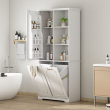 Load image into Gallery viewer, Freestanding Tall Storage Cabinet With 2 Tilt Out Hampers
