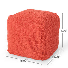 Load image into Gallery viewer, Sunny - Square Pouf, Versatile Ottoman Or Floor Cushion - Coral
