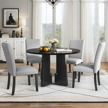 Load image into Gallery viewer, 5 Piece Round Dining Table Set, Modern Table And 4 Upholstered Chairs For Dining Room
