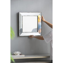 Load image into Gallery viewer, 18" Square Metal Framed Antiqued Glass Accent Mirror - Brown
