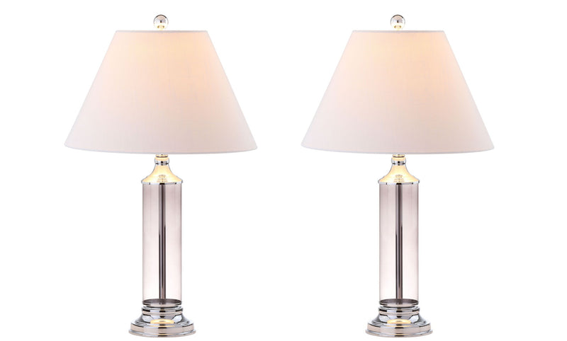 Novelty Table Lamps With Empire Shades (Set of 2) - Gray