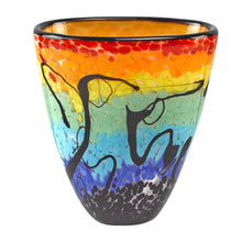 Load image into Gallery viewer, Abstract Oval Murano Table Vase - Red / Blue / Red
