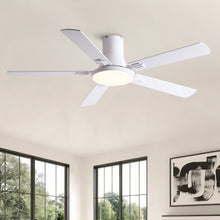 Load image into Gallery viewer, Flush Mount Ceiling Fans With LED Light And Remote Control, 5 Blades

