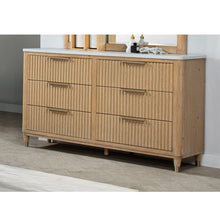 Load image into Gallery viewer, 6 Drawers Dresser With Accented Hardware - Natural Wood
