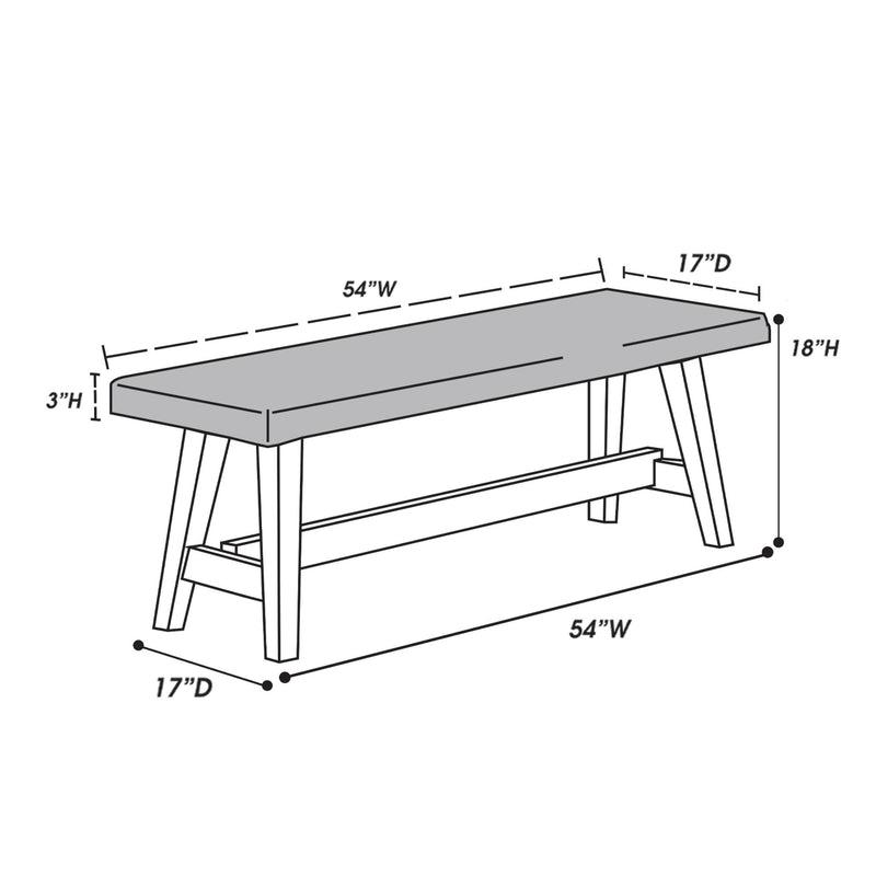 Dining Room Bench - Gray / Gray