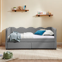 Load image into Gallery viewer, Gingham Daybed With USB Charging Port, Wave-Shaped Design
