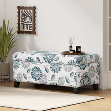 Load image into Gallery viewer, Luxury Storage Ottoman With Floral Patterned Fabric, Soft-Close Hinges, Multi Functional
