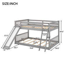 Load image into Gallery viewer, Full over Full Bunk Bed with Convertible Slide and Ladder, Gray
