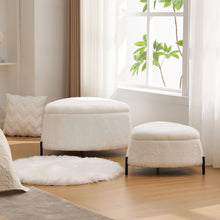 Load image into Gallery viewer, Upholstered Storage Ottoman Set With Reversible Lid
