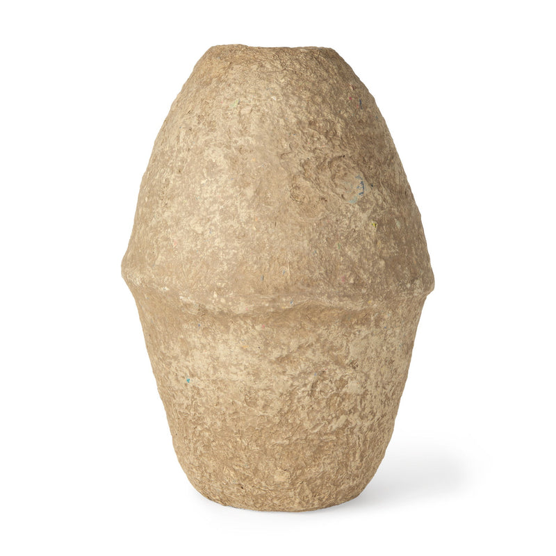 Mache Cylinder Table Vase - Beige