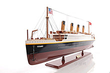 Load image into Gallery viewer, 1912 RMS Titanic Medium Boat Hand Painted Decorative Boat - Black / Red
