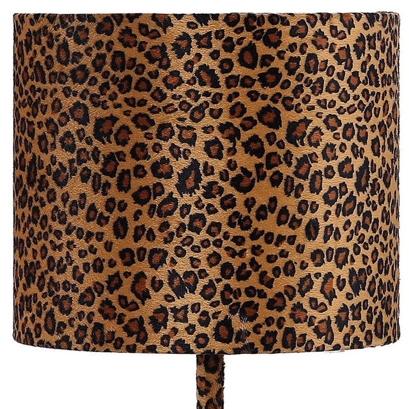 19" Metal Bedside Table Lamp With Orange And Black Drum Shade - Orange And Black