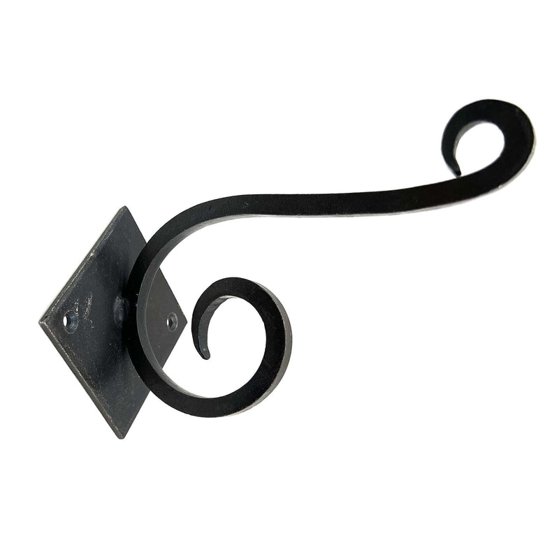 Cast Iron Scroll Wall Hooks (Set of 6) - Black