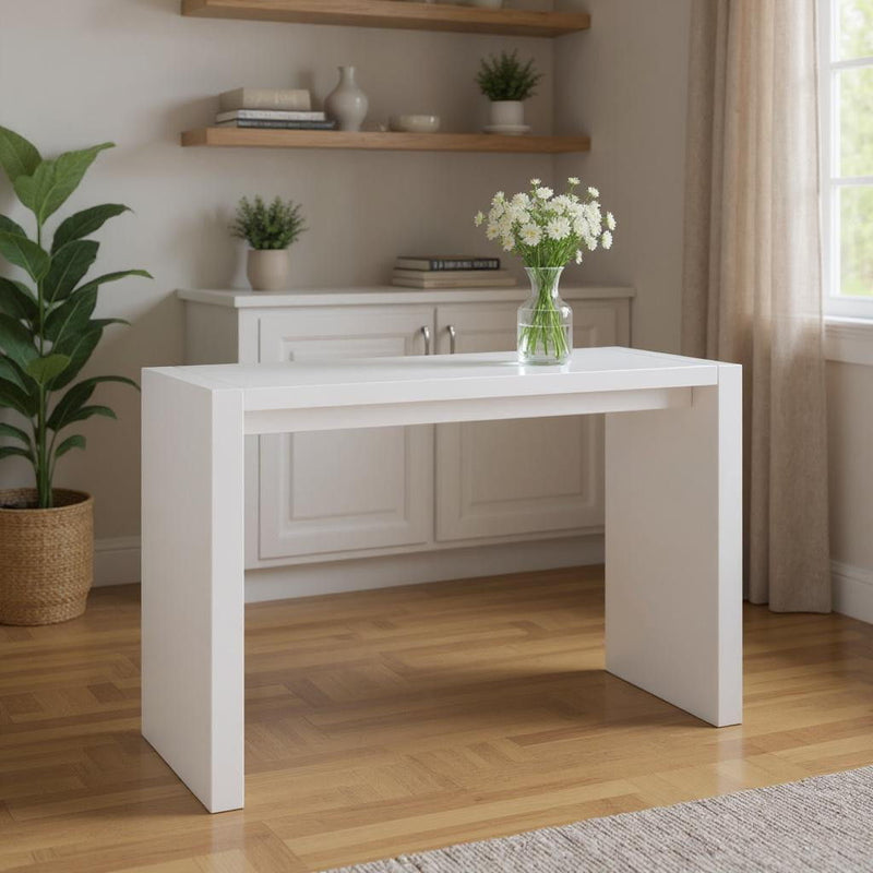 60" Wood Recgular Bar Table - White