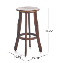 Load image into Gallery viewer, Primrose - Outdoor Acacia Wood Barstools With Foot Rest, (Set of 2) - Dark Brown
