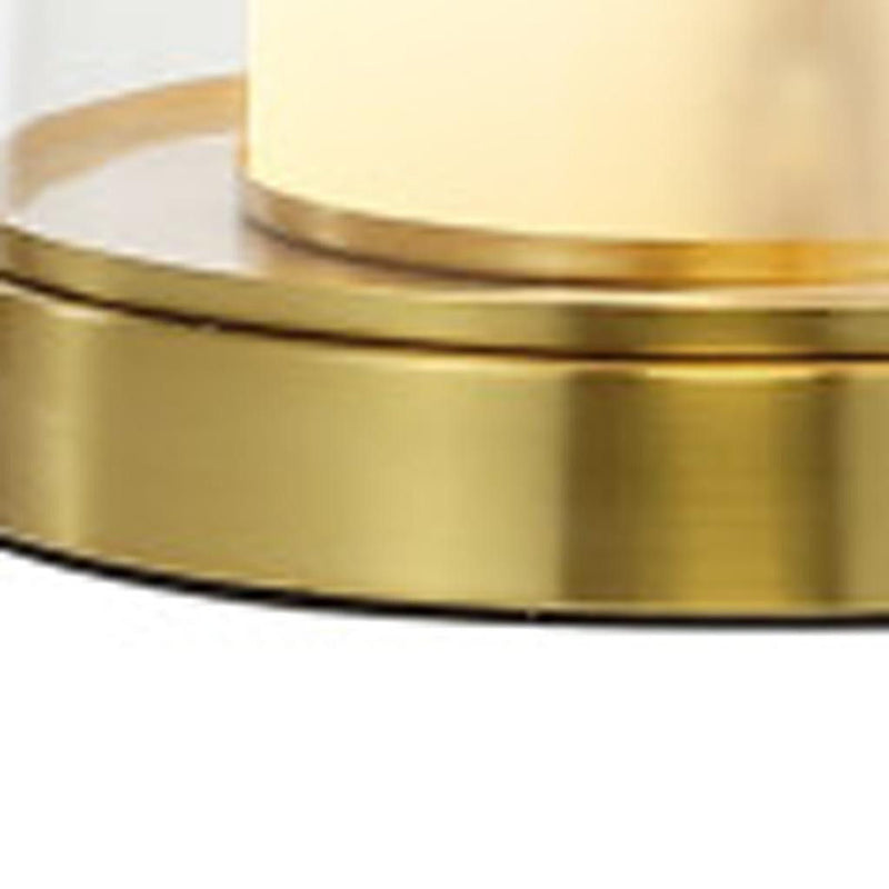 26" Lighthouse Table Lamps With Drum Shades (Set of 2) - Gold / Clear