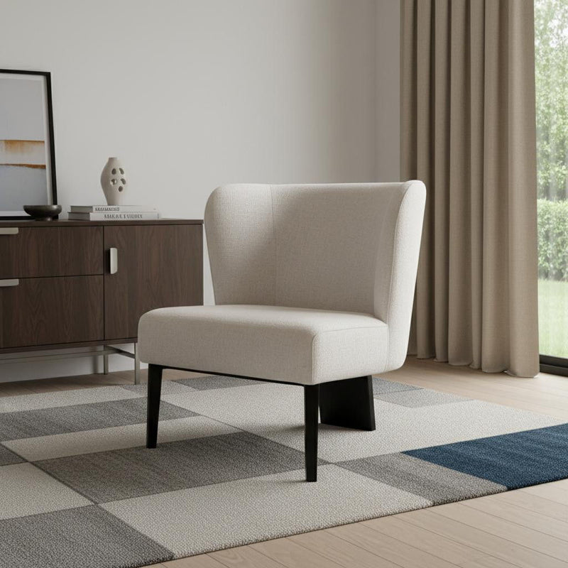 Faux Leather Wingback Accent Chair - White