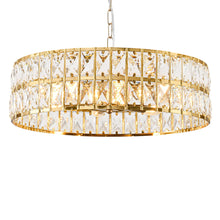 Load image into Gallery viewer, Kitchen Island Six Light Rope Beveled Flush Chandelier With Shades - Black / Gold
