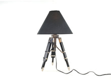 Load image into Gallery viewer, Metal Tripod Table Lamp With Black Shade - Black
