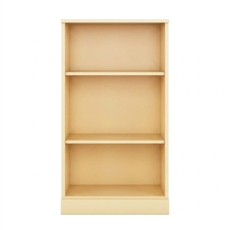 Solid Wood Adjustable Three Tier Library Bookcase - Yellow