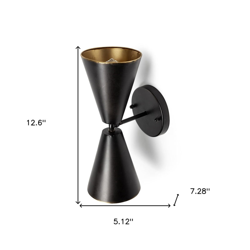 13'' Metal Corner Wall Light - Black