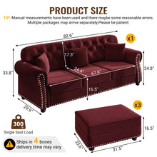 Load image into Gallery viewer, Upholstered Sofa Set With Nailhead Trim And Rolled Armrests, Includes Pillows
