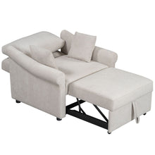 Load image into Gallery viewer, Chenille Convertible Sleeper Chair With Adjustable Backrest, 3 In 1 Lounger Chair Turns Into Bed, Single Bed For Living Room
