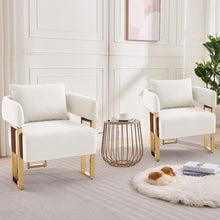 Load image into Gallery viewer, Modern Classic Design Decorative Chair Teddy Fleece Upholstered And Metal Foot
