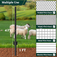 Load image into Gallery viewer, 4 Foot U-Shaped Metal Garden Fence Posts Set For Wire Fencing
