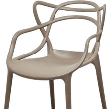 Load image into Gallery viewer, Heavy Duty Plastic Open Back Dining Arm Chairs (Set of 4) - Gray
