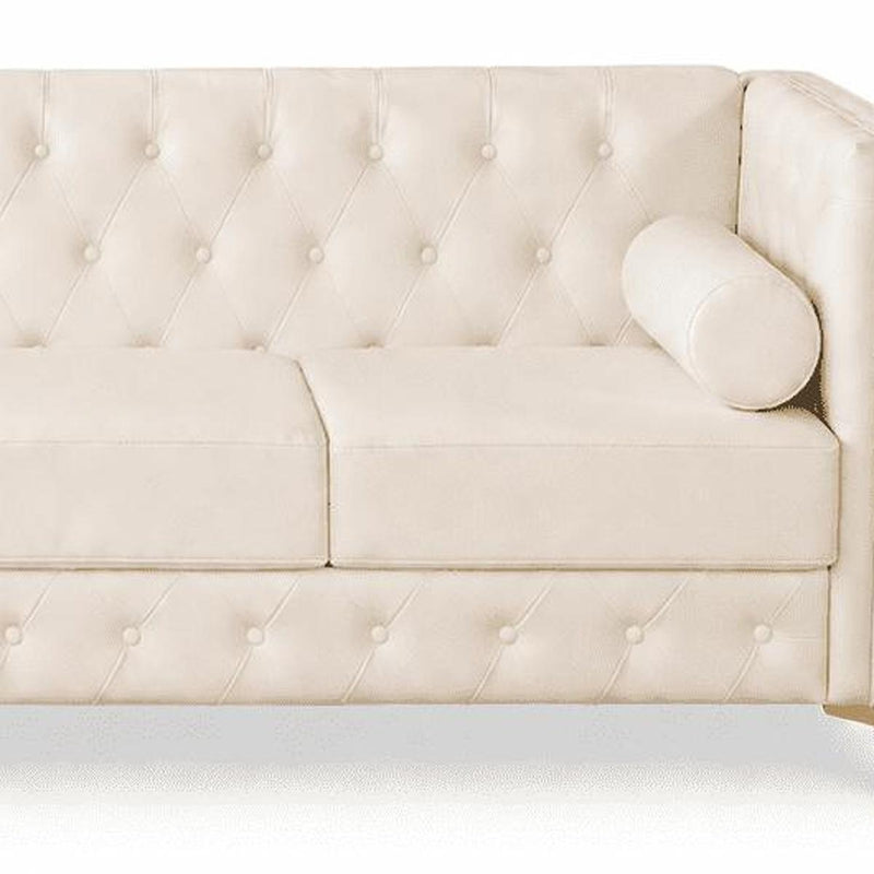 Faux Leather Sofa - White