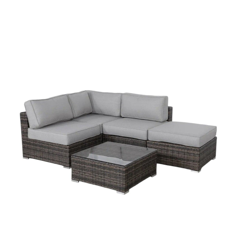 Seating Set With Cushions Handcrafted Wicker Design