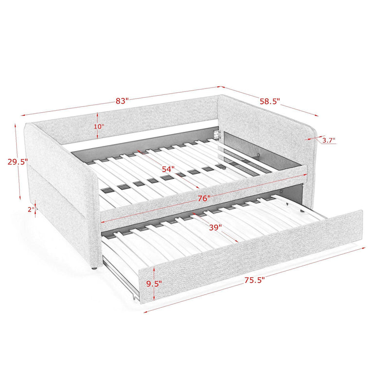 Upholstered Daybed With Pop Up Trundle